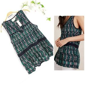 New ANTHROPOLOGIE Maeve Embroidered Cammie Sleeveless Blouse sz S